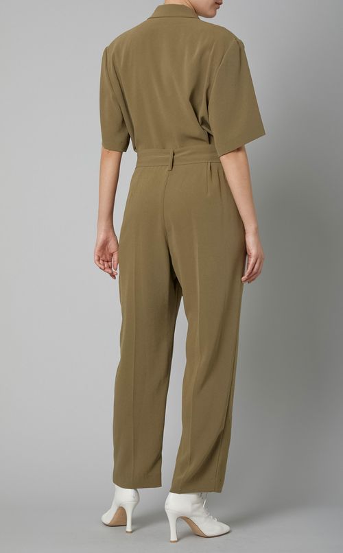 ジョーゼットオープンカラージャンプスーツ