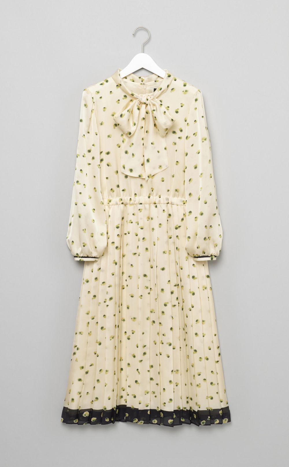 配色ヘムプリーツワンピース