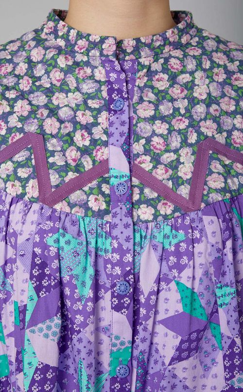 マルチプリントギャザーブラウス