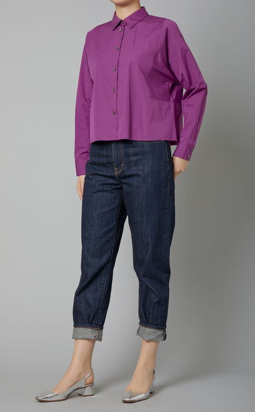 Aラインクロップドシャツ