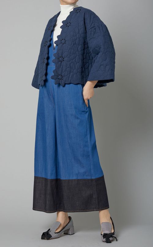 ハートパッチデニムサロペット