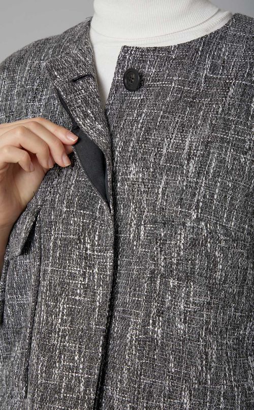 ノーカラーツィードジャケット