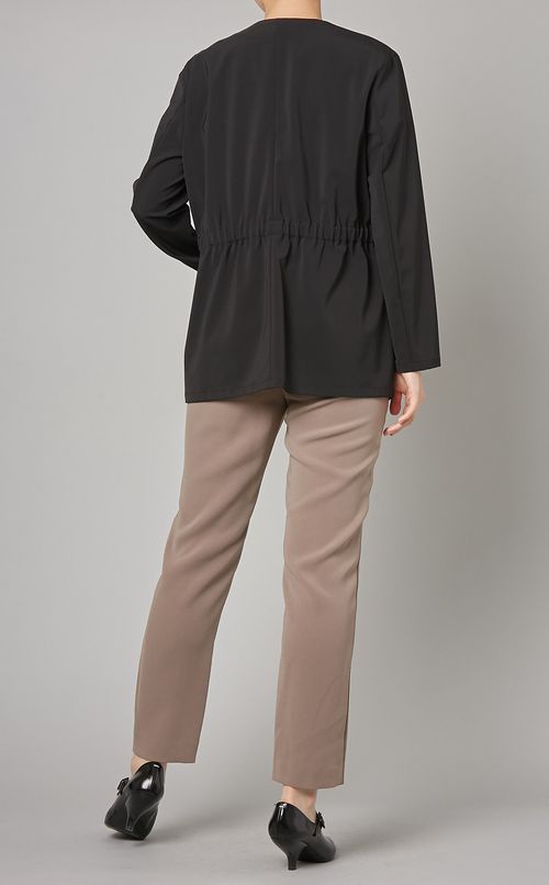 ウエストギャザーノーカラージャケット