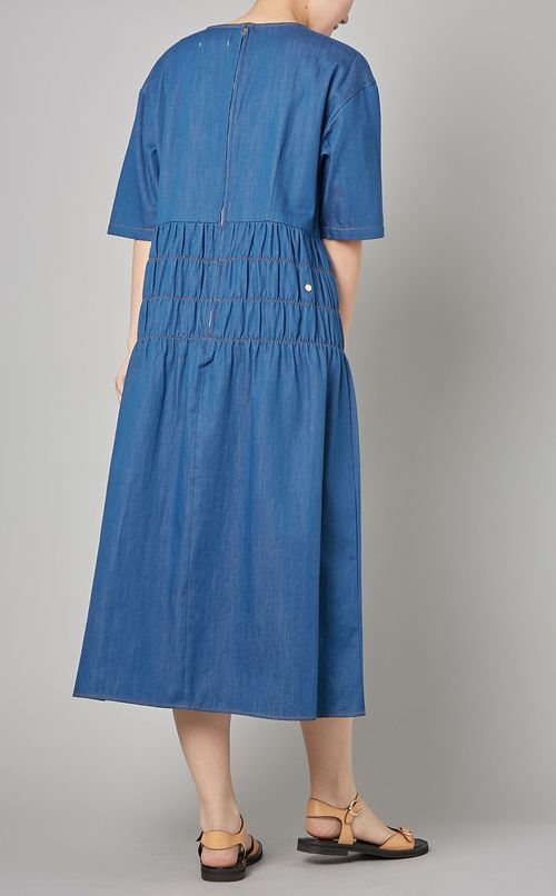 ハートパッチデニムワンピース