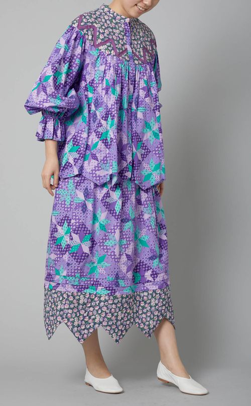 パッチワークマルチプリントスカート