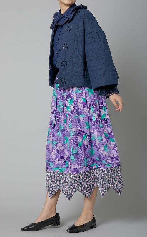 パッチワークマルチプリントスカート