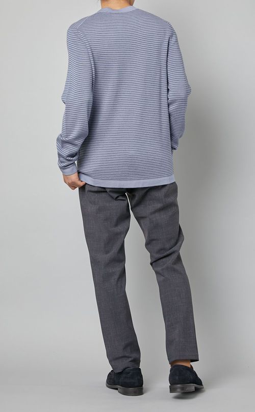 ボーダーリブニットプルオーバー