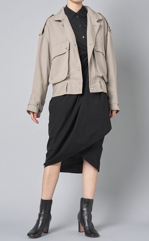 ラップパネルシャツワンピース