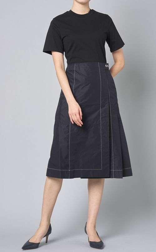 Tシャツコンボラップスカートワンピース