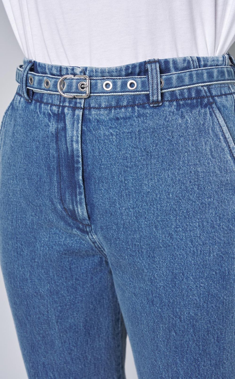 送料関税込【3.1 Phillip Lim】バイストレッチフレアパンツ 3.1 Phillip Lim|ウォッシュドデニムベルト付フレアパンツ
