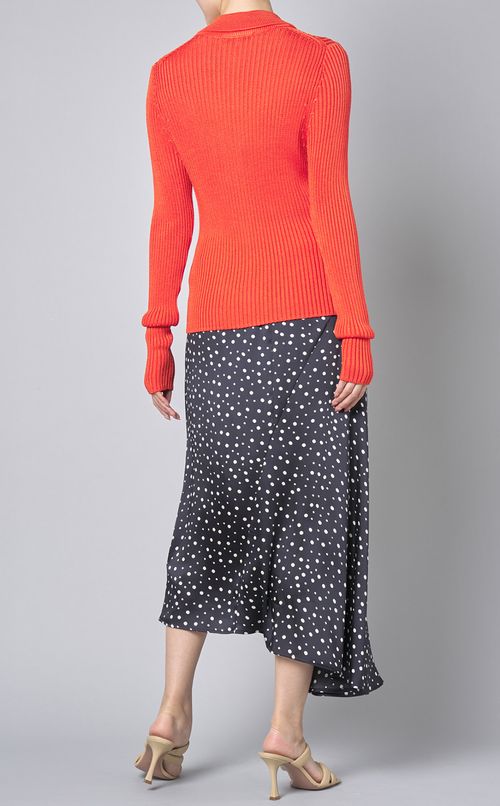 リブニットポロカーディガン