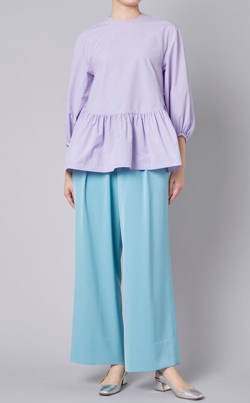 ストレッチタフタティアードブラウス