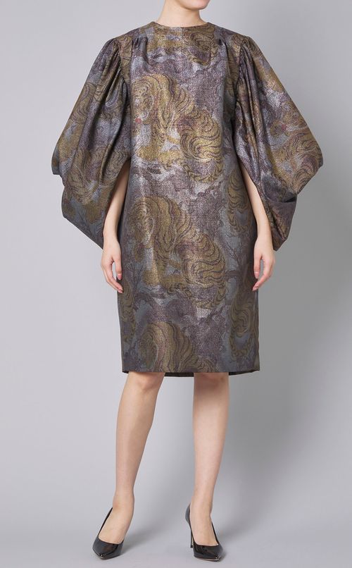 タイガー柄ラメジャガードワンピース