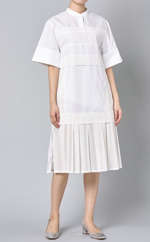 コットンストレッチシャツワンピース