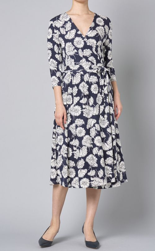 プリントカシュクールラップワンピース