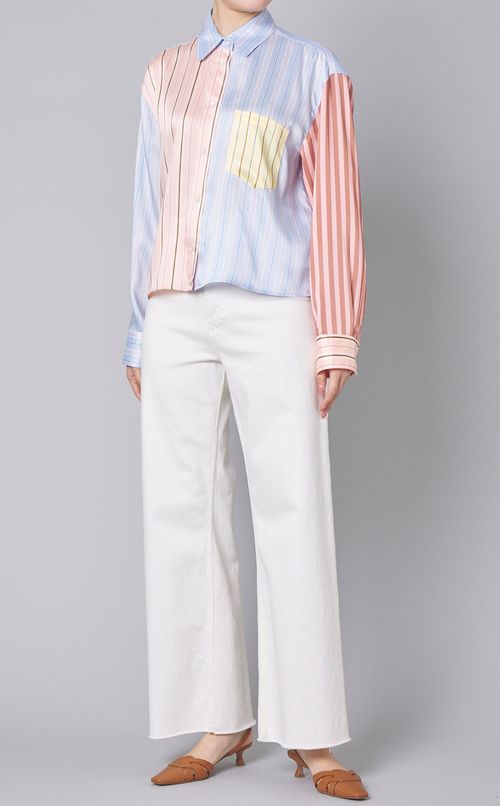 ツイルミックスストライプシャツ