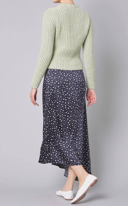 コットンクルーネック太リブニット