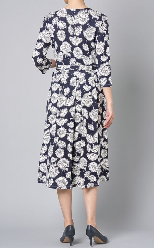 プリントカシュクールラップワンピース