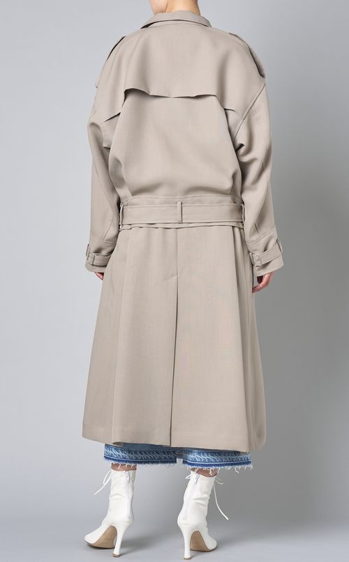 レイヤードスイングトップロングコート