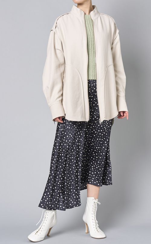 コットンクルーネック太リブニット