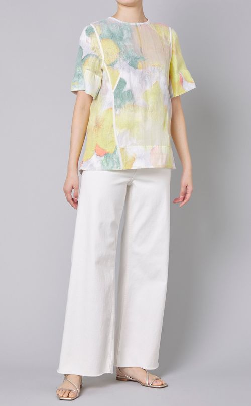 オーガンジービッグフラワーブラウス