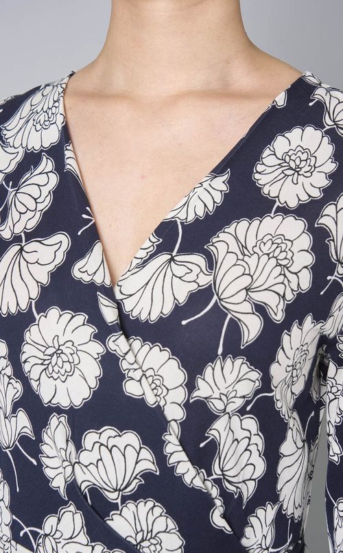 プリントカシュクールラップワンピース