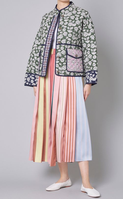 コットンキルテイングプリントブルゾン