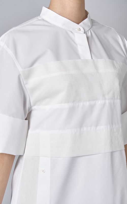 コットンストレッチシャツワンピース