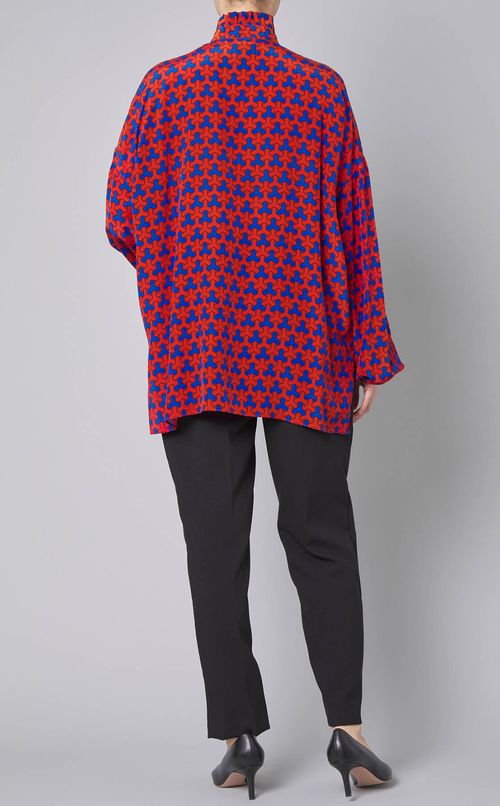 ジオメトリックプリントブラウス