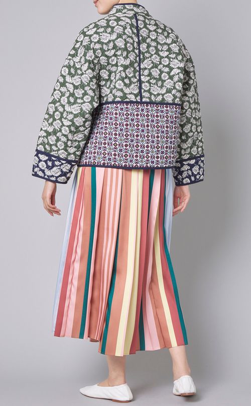 コットンキルテイングプリントブルゾン