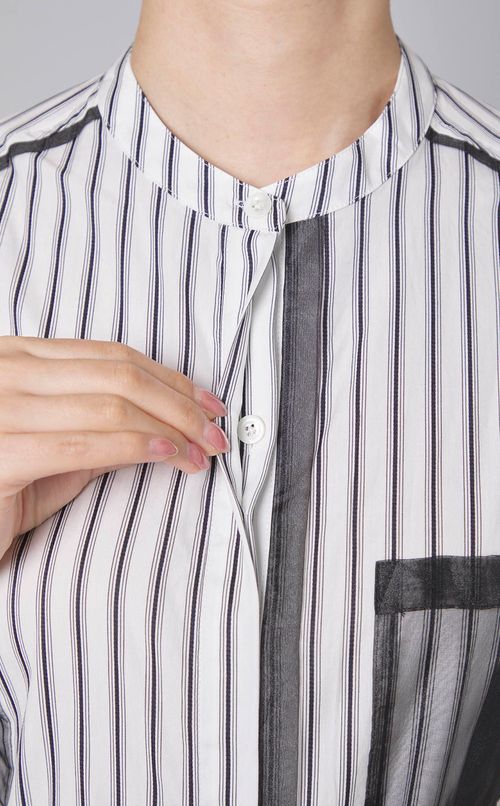 コットンストライプオーガンジーワンピース