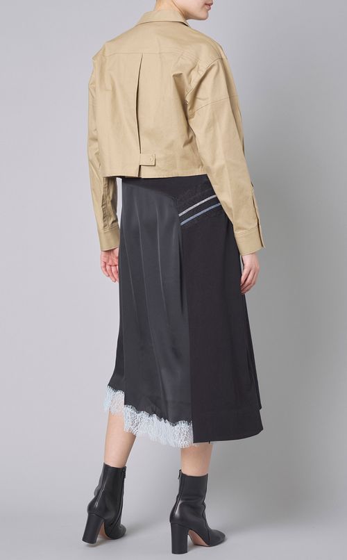 コンバーチブルスリーブクロップシャツ