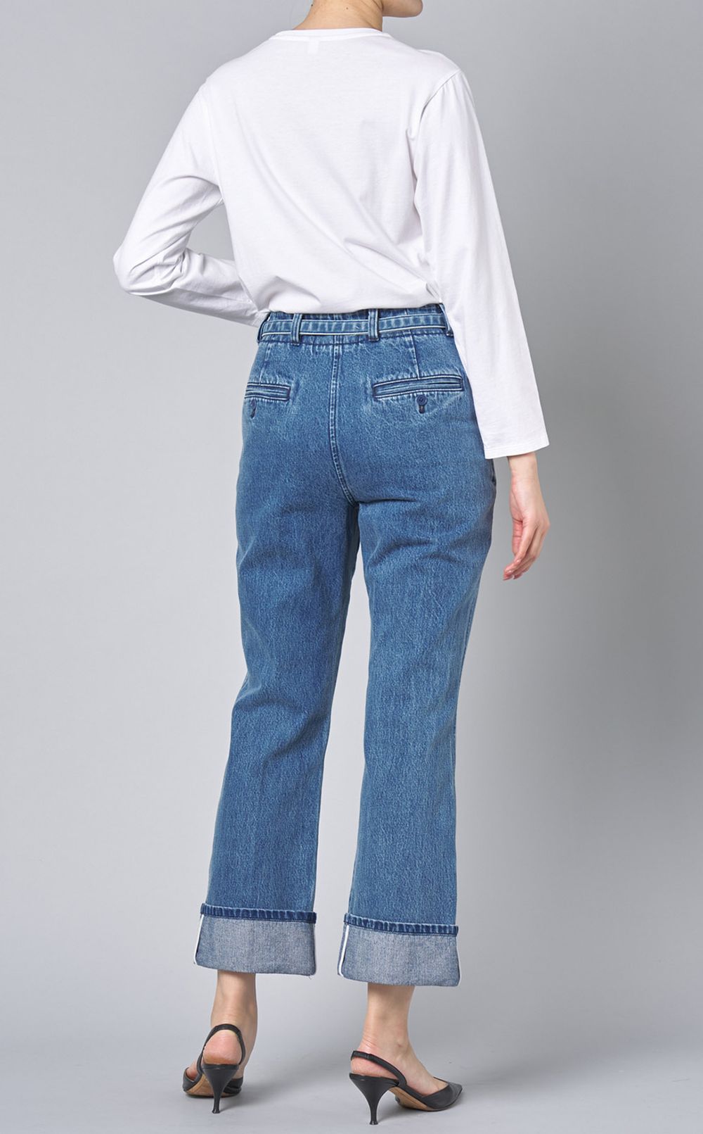 送料関税込【3.1 Phillip Lim】ベルト付きユーティリティパンツ 3.1 Phillip Lim|ウォッシュドデニムベルト付フレアパンツ