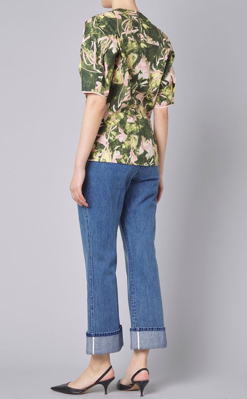 アイリスプリントハーフスリーブブラウス