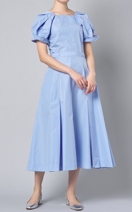 パフスリーブベルテッドワンピース