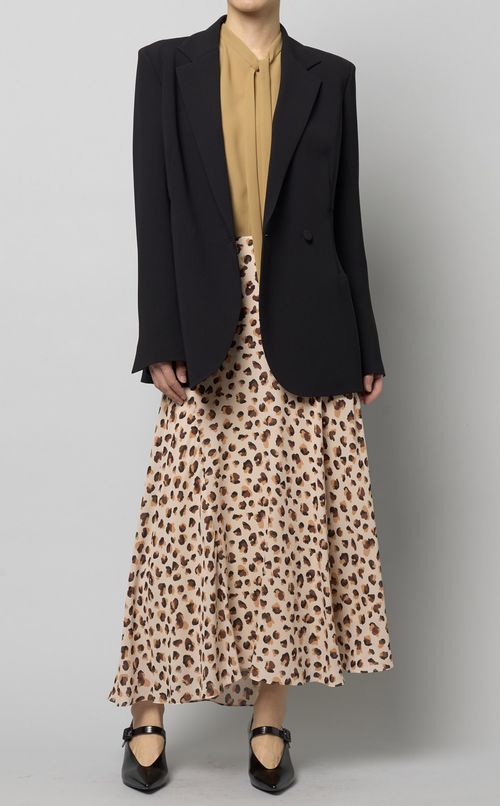 アニマルプリントドレープスカート