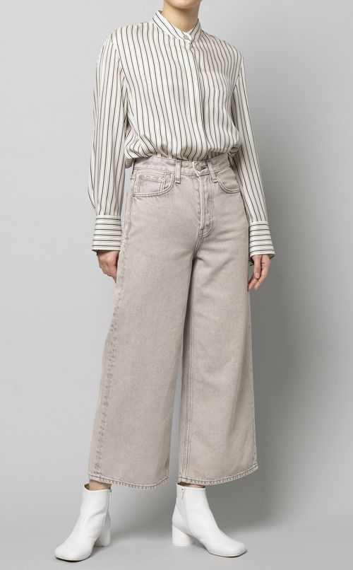 クロップドワイドデニムパンツ