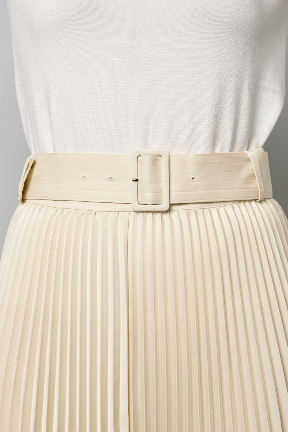 ベルト付バイカラープリーツスカート
