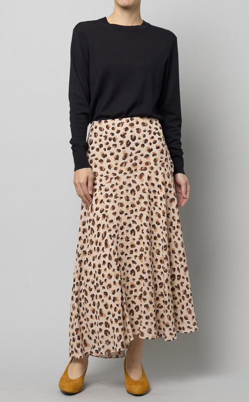 アニマルプリントドレープスカート