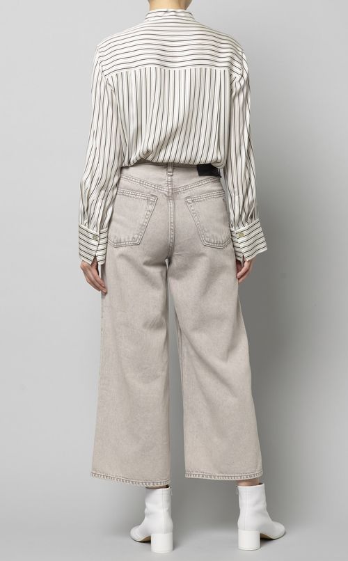 クロップドワイドデニムパンツ