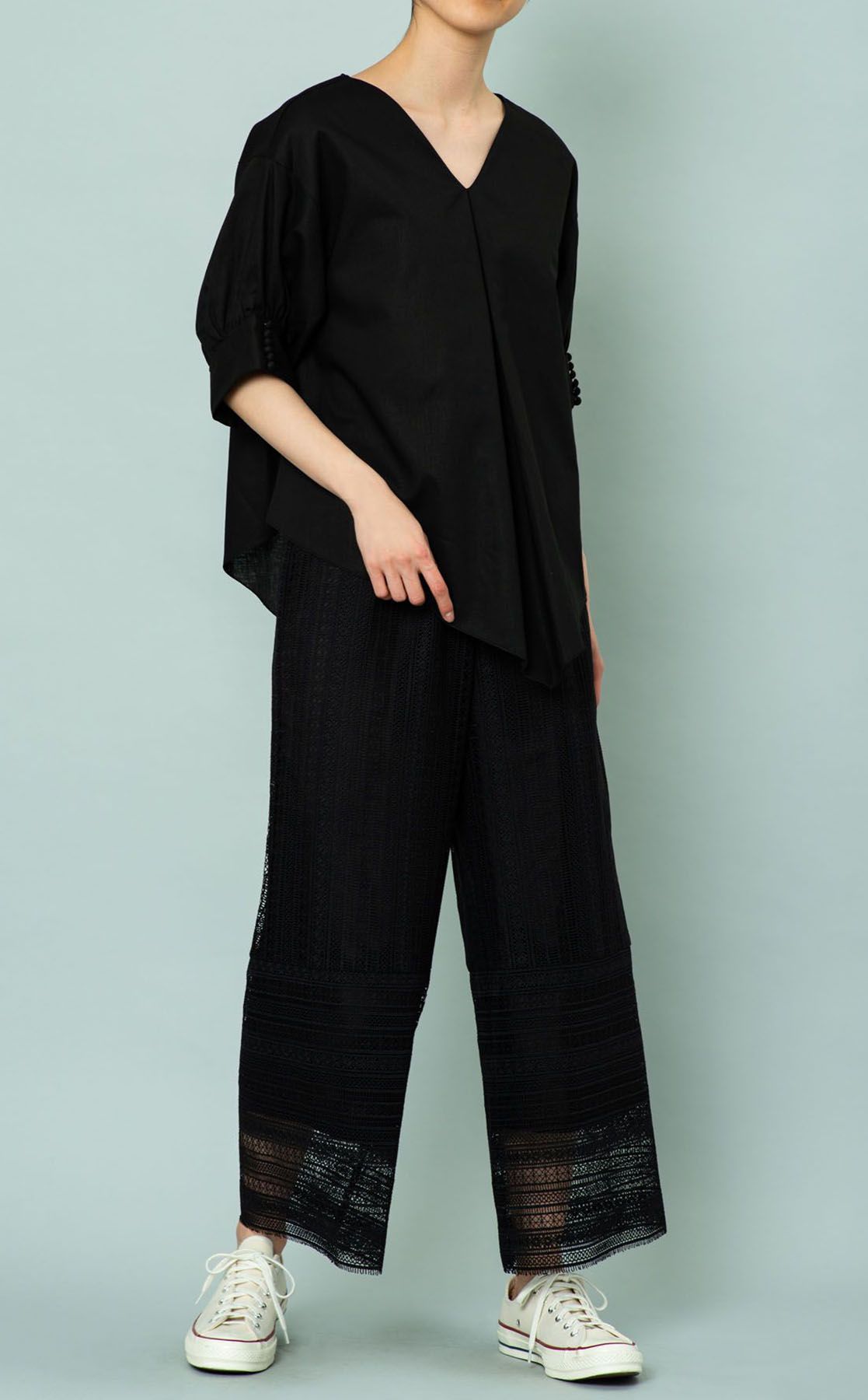 【最新入荷】 Arobe｜レースワイドパンツ 社交ダンス