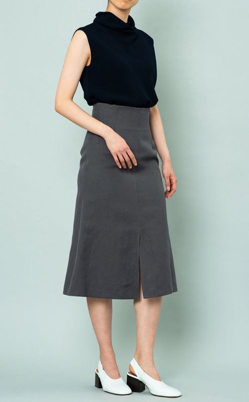 コットンリネンハイウエストスカート