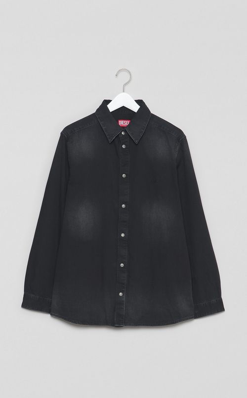 ブラックデニムロングスリーブシャツ