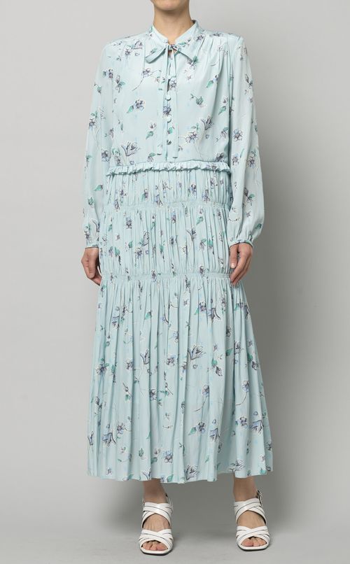 フラワープリントティアードワンピース