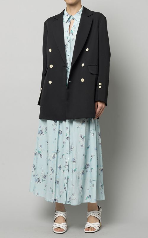 フラワープリントギャザーワンピース