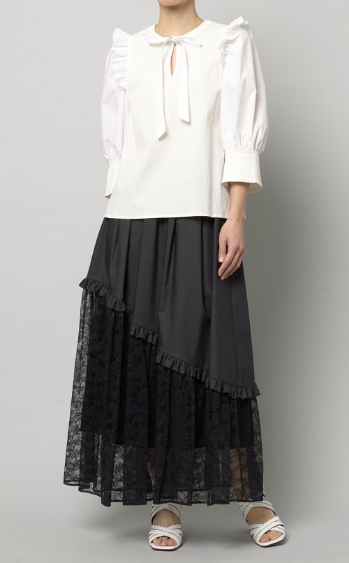 フラワーレースコンビスカート