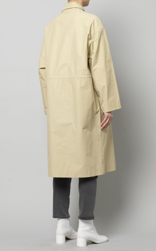 コットン混ドローストリングコート