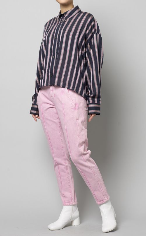 レジメンタルストライプボリュームシャツ