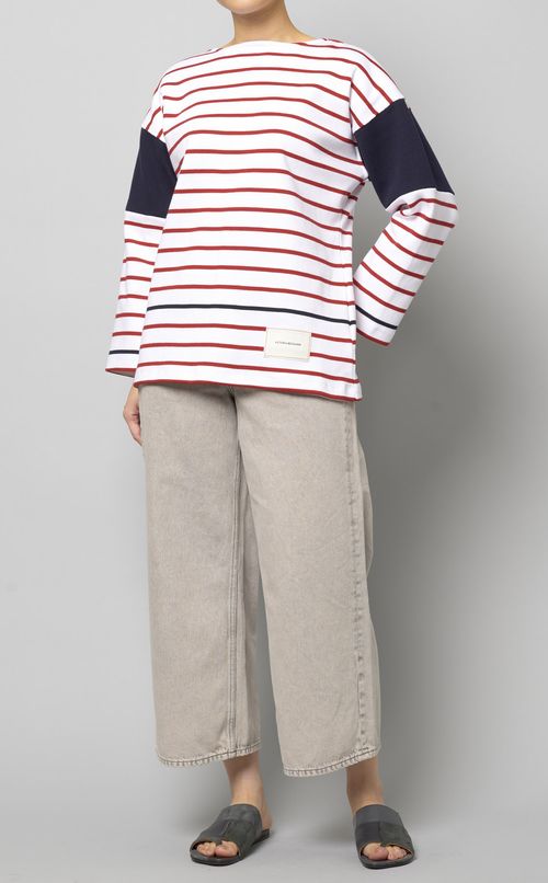 ジャージーボーダープルオーバー