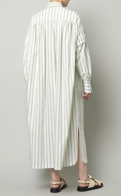 ストライプタックシャツワンピース